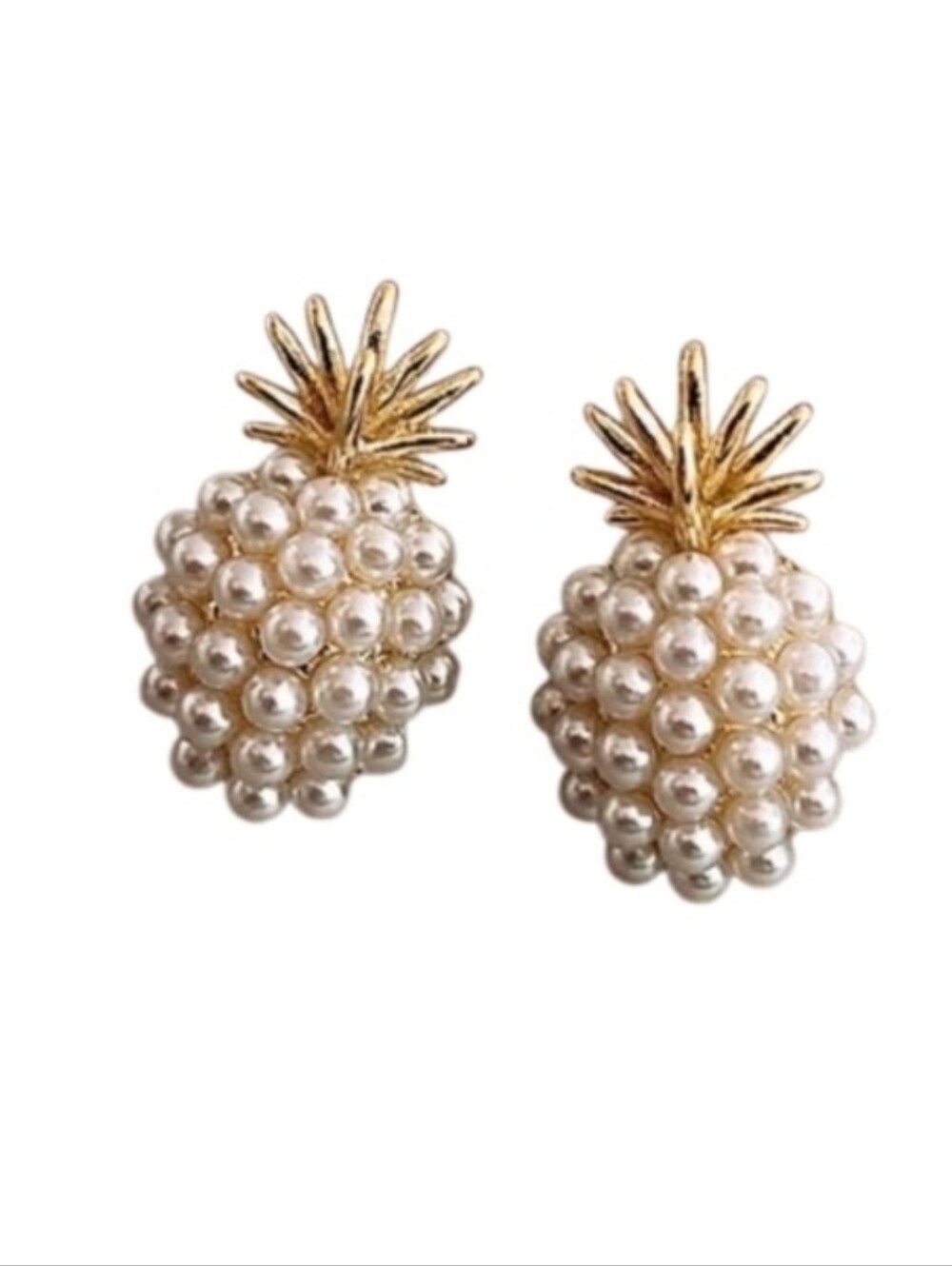 Pineapple Pearl Cluster Stud Earrings